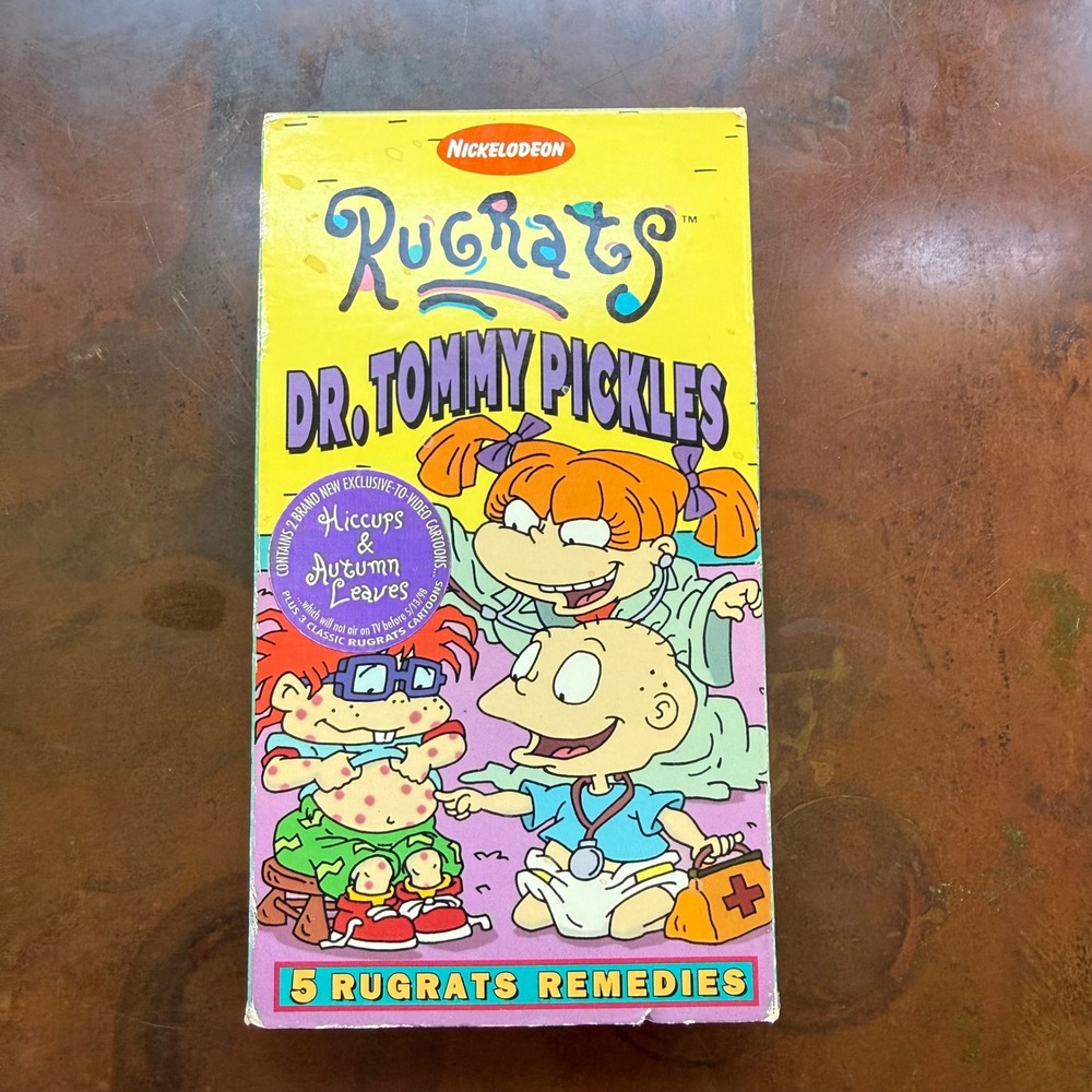 Vintage Rugrats Dr. Tommy Pickles VHS Nickelodeon Orange Tape 90s Kids Cartoon